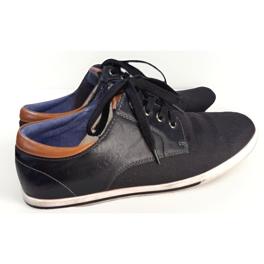 Bruno‎ Marc Rivera Oxford Sneaker Shoes Mens 8 Black Low Profile Lace Up Casual